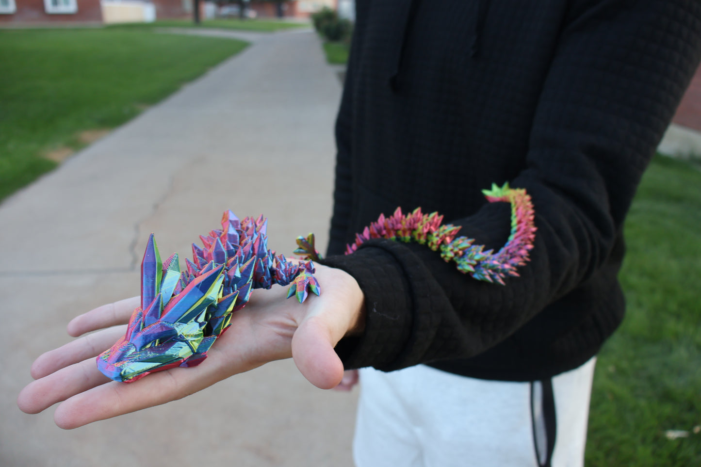 Two Foot Articulating Crystal Dragon 3D Printed