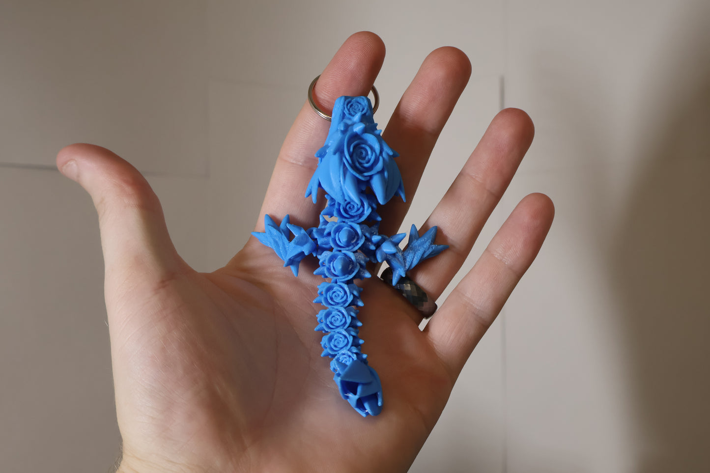 Mini Rose Dragon Key Chain 3D Printed