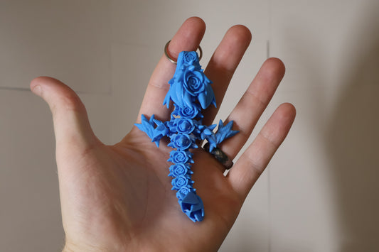 Mini Rose Dragon Key Chain 3D Printed