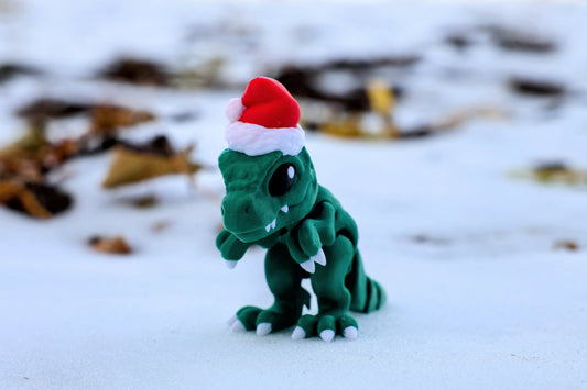 Christmas Articulating T-Rex 3D Printed