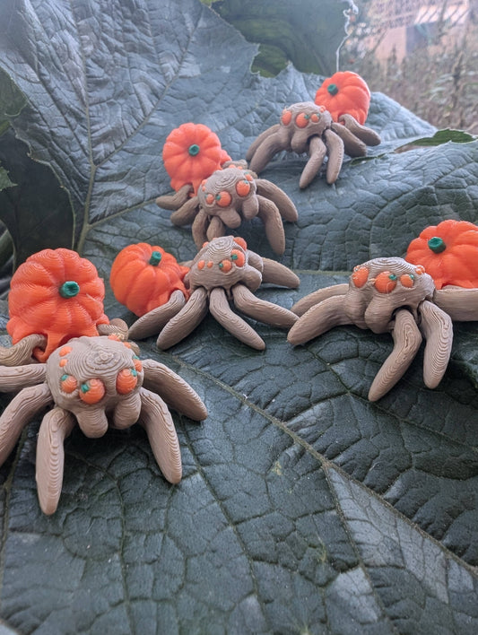 20 pk - Halloween Pumpkin Spiders 3D Printed