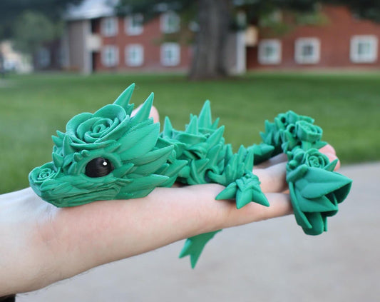 Medium Rose Scale Dragon 3D Printed Articulating Fidget Animal